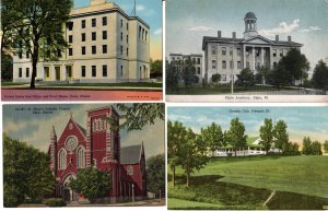 Lot of 8 Illinois Vintage Postcards - Unused/Used - 1908-1940s -