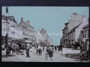 BRIDLINGTON Princes Street shows animated Street & HORSE OMNIBUS Old Postcard