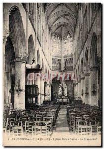 Caudebec en Caux - Nave of & # 39Eglise Notre Dame - Old Postcard