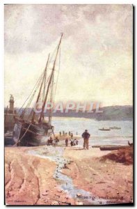 Postcard Old Fishing Boat Sailboat