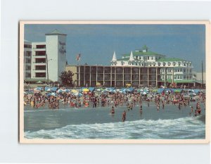 Postcard Surf bathers and luxury hotels in Cape May New Jersey USA