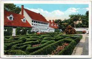 postcard Mt. Vernon, Virginia - Home of Washington -  The Gardens