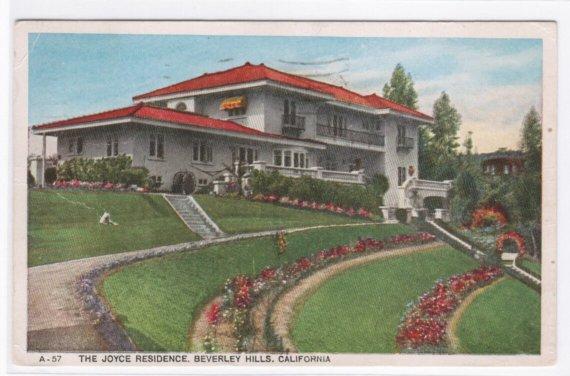 Alice Joyce Home Silent Film Movie Actor Beverly Hills California 1920 postcard