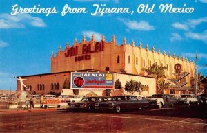 TIJUANA Old Mexico Jai Alai Fronton Palacio 1960s Cars Vintage Postcard