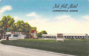 Nob Hill Motel US 50 Lawrenceville Illinois 1955 linen postcard