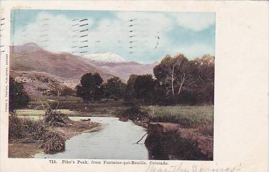 Colorado Pikes Peak From Fontaine Qui Bouille 1908