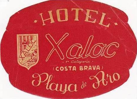 Spain Playa De Aro Hotel Xaloc Vintage Luggage Label Hippostcard