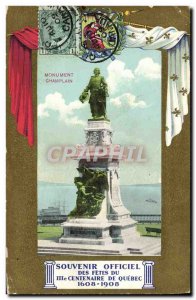 Old Postcard Monument Champlain Official Souvenir Des Fetes Du Centenaire De ...