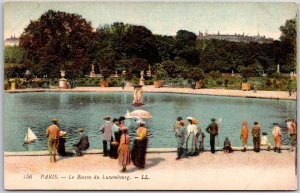 Paris - Le Bassin Du Luxembourg France Lake Tourist Attraction Postcard