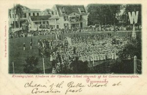 suriname, PARAMARIBO, Coronation Feasts, Public School Children Singing (1898)