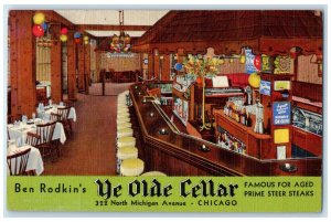 1943 Ben Rodkin's Ye Olde Cellar Chicago Illinois IL Vintage Postcard