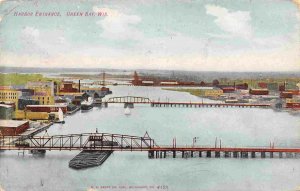 Harbor Entrance Green Bay Wisconsin 1910c postcard