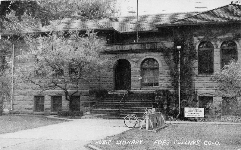 J21/ Fort Collins Colorado RPPC Postcard c1953 Public Library Building  171