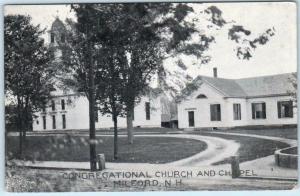 MILFORD, New Hampshire  NY   CONGREGATIONAL CHURCH & CHAPEL   Postcard