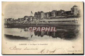 Old Postcard The Beach Cabourg Grand Hotel