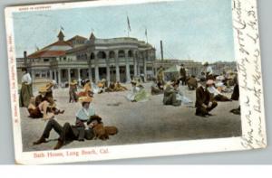 Long Beach CA Bath House c1910 Postcard