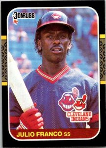 1986 Donruss Baseball Card Julio Franco Cleveland Indians sk12295