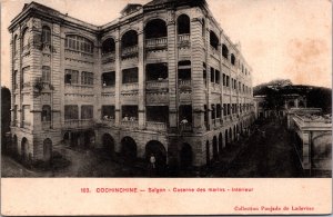 Vietnam Cochinchina Saigon Caserne des Marins Interieur Vintage Postcard 09.58