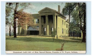 1910 Homestead Of Hon. Samuel Hanna Founder Of Fort Wayne Indiana IN Postcard