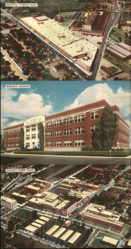 Indianapolis IN Eli Lilly & Co Labs Plants etc Fold-Open Multi-View Postcard
