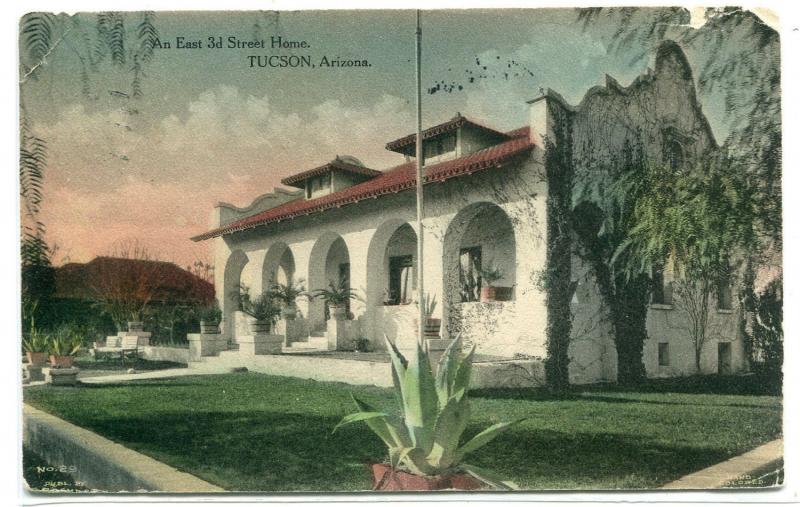 East 3rd Street Home Tucson Arizona 1910 postcard