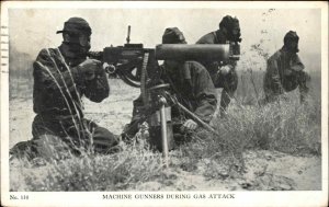 World War II WWII Machine Gunners Gas Attack Postmark 1941 Vintage Postcard