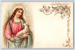 1910 Easter Religious Lamb Columbia Pennsylvania PA Posted Antique Postcard