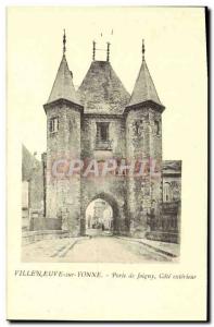 Old Postcard Villeneuve Sur Yonne Joigny Gate