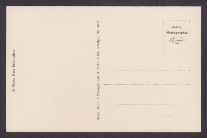 Vintage postcard Hohenzollern Castle panoramic view Hechingen Germany