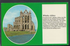 Yorkshire Postcard - Whitby Abbey Founded in 657 - RS13219