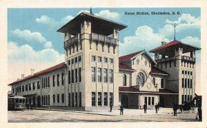 Charleston SC Union Train Station Railroad Depot Postcard