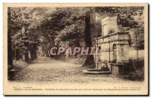 Nerac - Dolphin Fountain in 1602 HIGH - Old Postcard