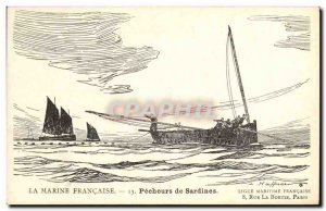 Old Postcard Fantasy Illustrator Haffner Boat Fishermen sardines