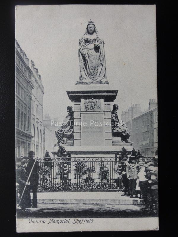 Yorkshire SHEFFIELD Victoria Memorial c1911 Old Postcard