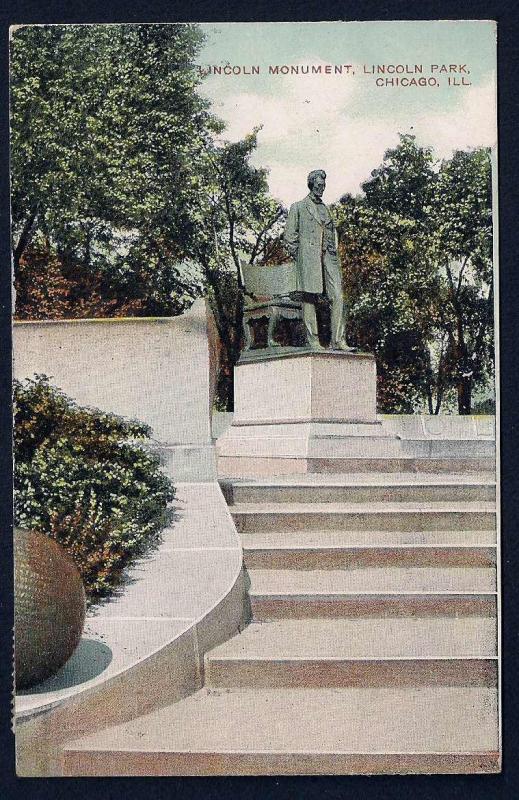 Lincoln Monument Lincoln Park Chicago IL used c1910