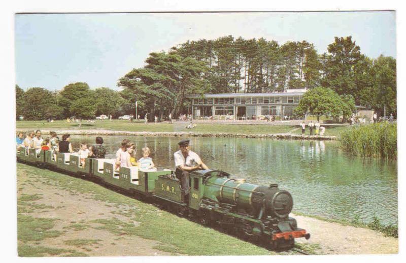 Model Railway Railroad Poole Park Lake Dorset United Kingdom postcard