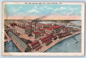 1920 Kenosha Wisconsin Aerial View The Simmons Mfg. Co's Plant Seaside Postcard