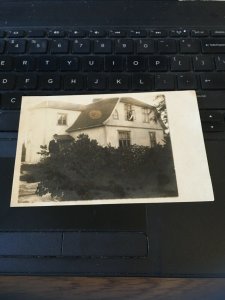 Antique Photo Postcard RPPC- Man Next to  Old House 2nd Man in Window