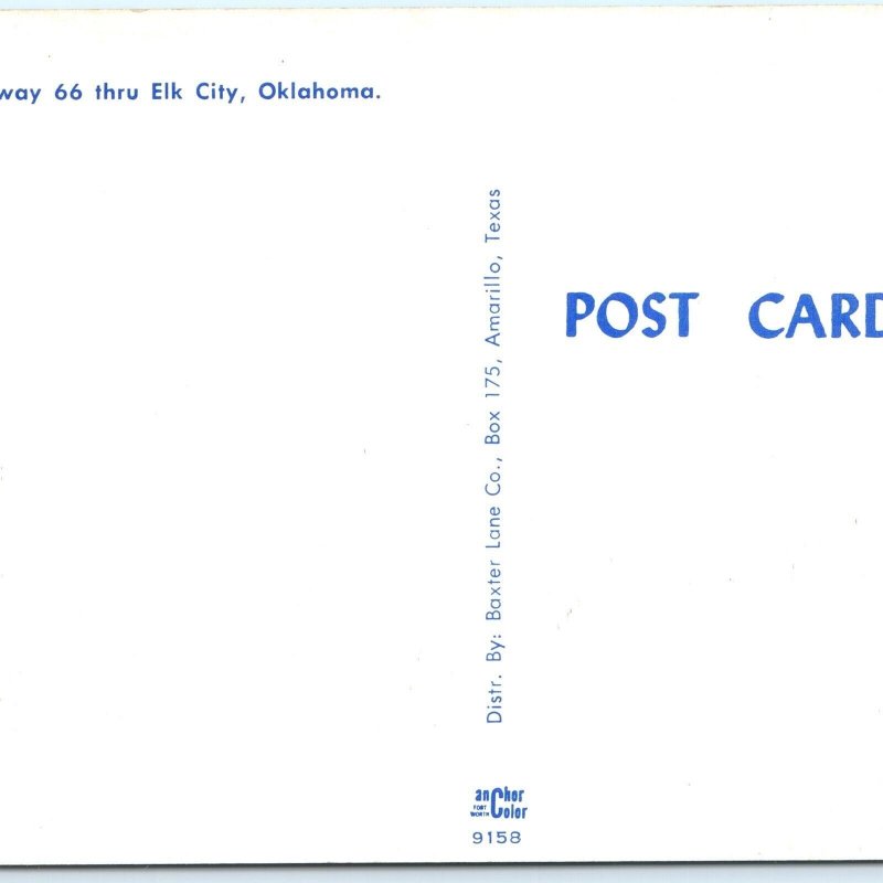 c1960s Elk City, OK Downtown Main St Chrome Photo Postcard US Hwy 66 Okla A89