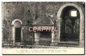 Old Postcard The Cliff Castle Window and Fireplace of the great Dungeon
