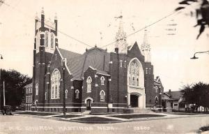 Hastings Nebraska M E Church Street View Real Photo Antique Postcard K16437