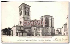 Old Postcard The Church of Belleville sur Saone