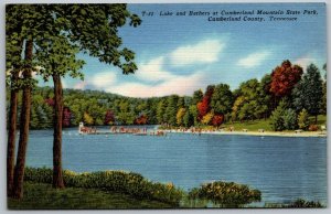 Cumberland County Tennessee 1940s Postcard Lake And Bathers State Park