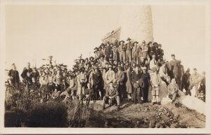 Boy Scouts and others at Mount Prevost near Duncan BC c1929 RPPC Postcard E95