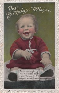 Baby Wearing Lipstick Blusher Old Greetings Real Photo Postcard