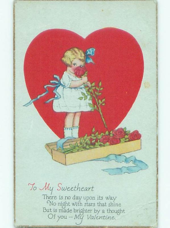 Divided-Back VALENTINE DAY SCENE Great Postcard W8030