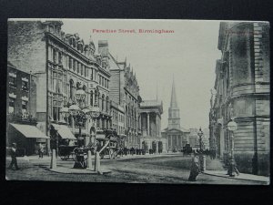 Birmingham PARADISE STREET showing HORSE DRAWN OMNIBUS c1903 UB Postcard