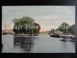 Vintage PC - At The Island, Totnes, showing paddle steamer & moored sailing ship