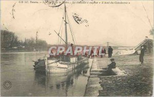 Postcard Old Tours The Banks of the Loire The barge Vapor (The Friend Ship Tr...