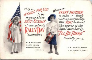 Rally Day Young Girl Holding Flag